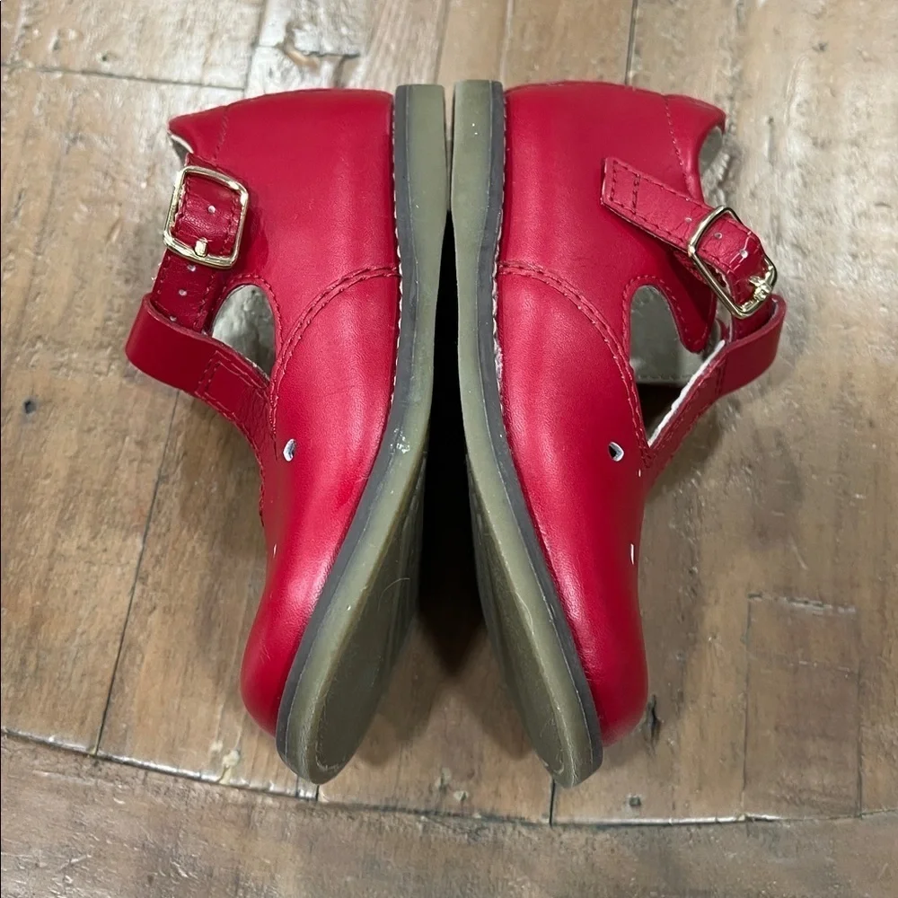 Footmates Harper leather t-bar red Mary Janes shoes girls size 6